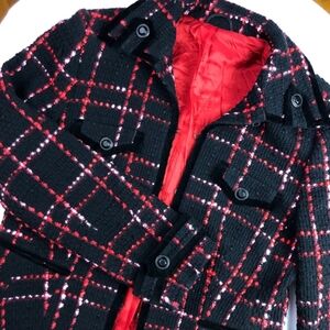 Red & Black Tweed Fitted Blazer ❤️🖤